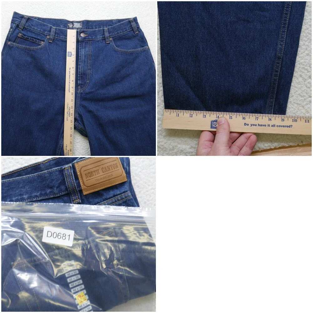 North Canyon Traders Jeans Mens 42x30 Blue Denim Straight Leg Classic Fit